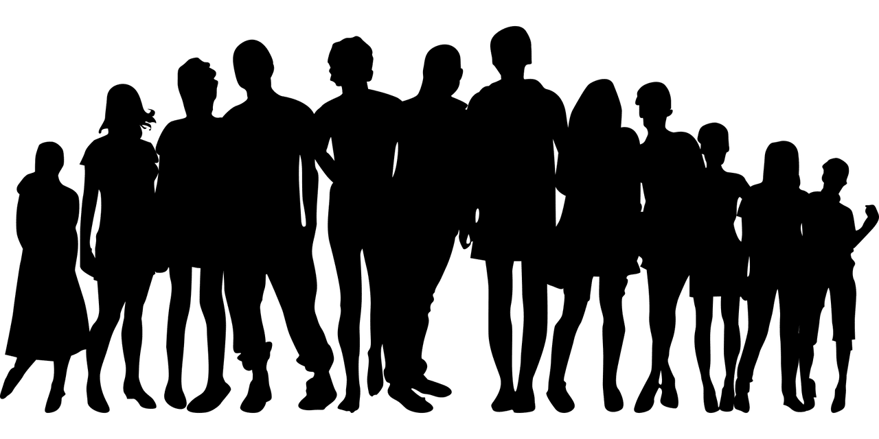 estate planning with blended families - clipart silhouette of people of various heights