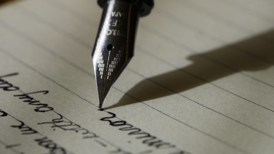 common mistakes in wills - closeup of fountain pen writing